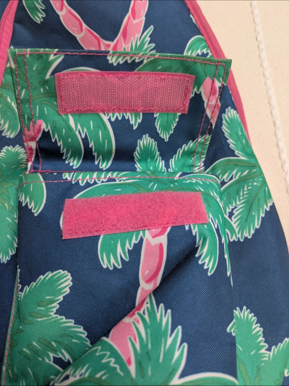 Simply Southern Navy Palm-Print Sling Cross Body Bag with Pink Trim